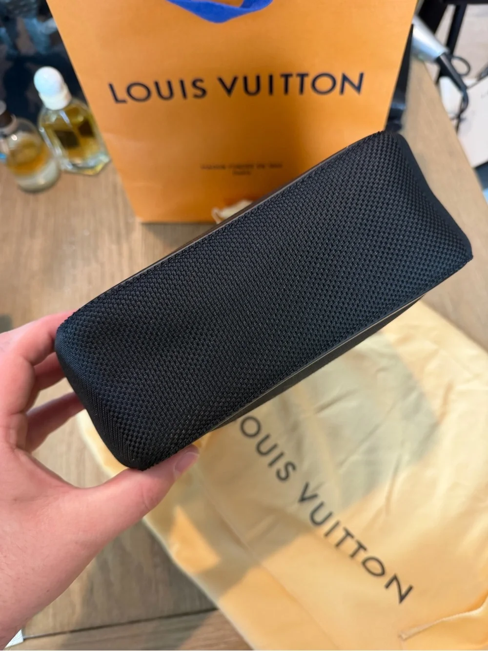 Louis Vuitton Black Textured Messenger Bag